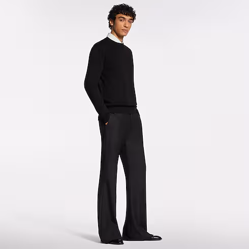 Pointelle Cotton-Silk Long-Sleeved Crewneck